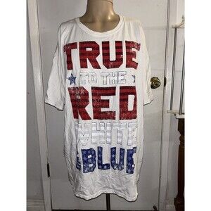 Patriotic USA Men’s White T Shirt True To The Red White & Blue Sz 3XL 54-56